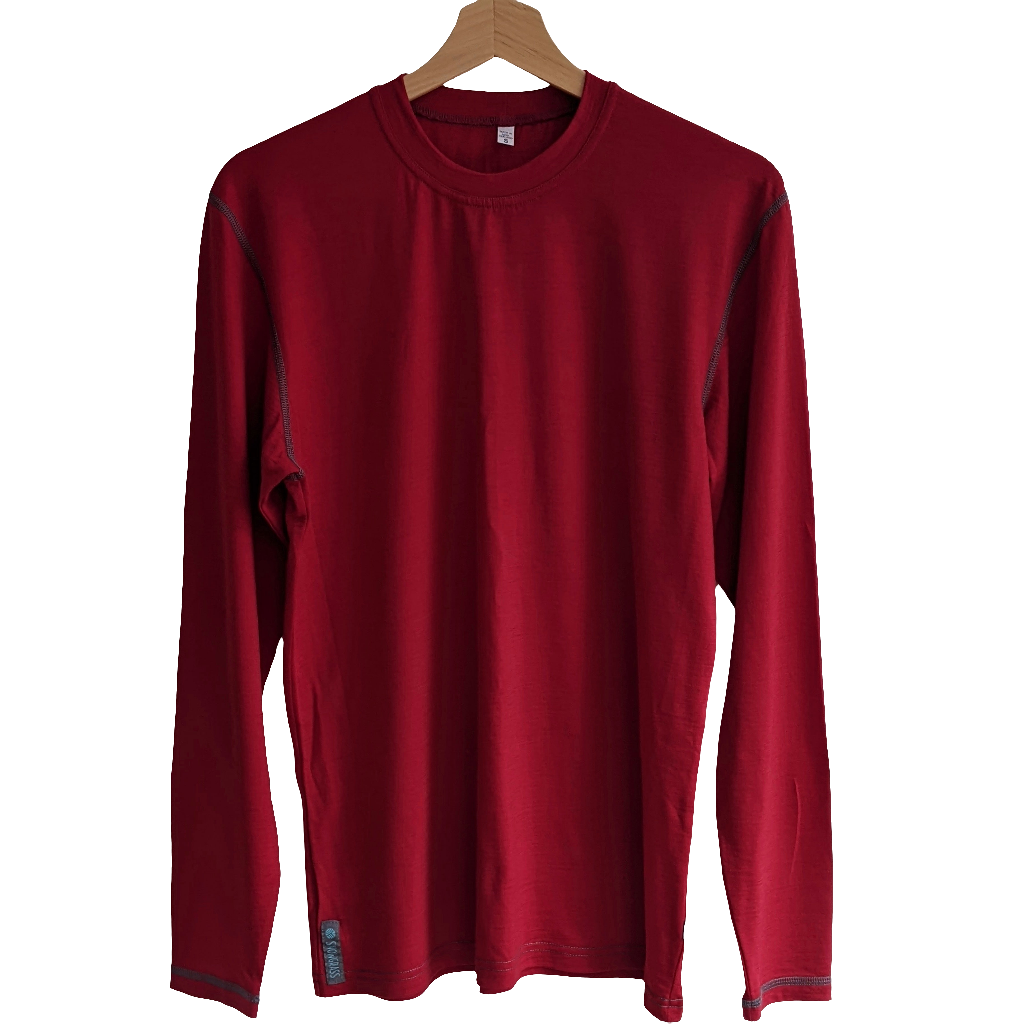 Red Chilli Long Sleeved Merino Wool Mens Top